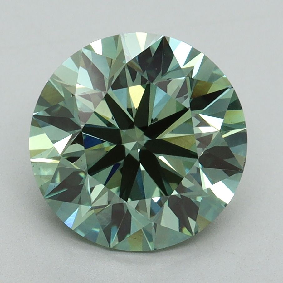 Lab-Grown ROUND Diamond - 3.16 Carat, Fancy Vivid Green Color, VS1 Clarity | Sustainable Luxury, Dazzling Brilliance | IGI | Certified LG638466299