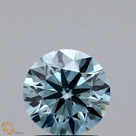 Lab-Grown ROUND Diamond - 1.32 Carat, Fancy Greenish Blue Color, VS1 Clarity | Sustainable Luxury, Dazzling Brilliance | IGI | Certified LG371903122