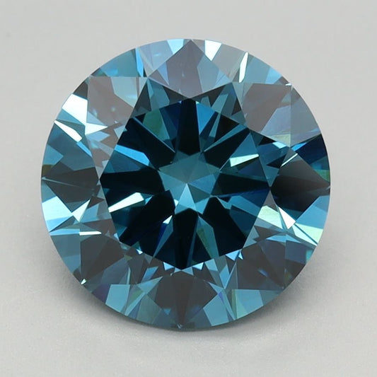 Lab-Grown ROUND Diamond - 2.4 Carat, Fancy Vivid Blue Color, VVS2 Clarity | Sustainable Luxury, Dazzling Brilliance | IGI | Certified LG628442698