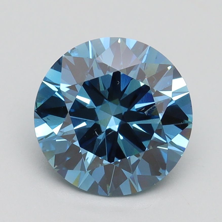 Lab-Grown ROUND Diamond - 2.01 Carat, Fancy Vivid Blue Color, SI1 Clarity | Sustainable Luxury, Dazzling Brilliance | IGI | Certified LG539240201