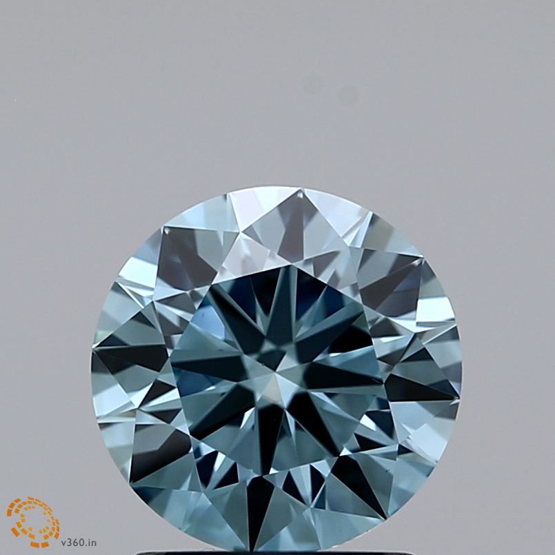 Lab-Grown ROUND Diamond - 1.36 Carat, Fancy Blueish Green Color, VS1 Clarity | Sustainable Luxury, Dazzling Brilliance | IGI | Certified LG371903788