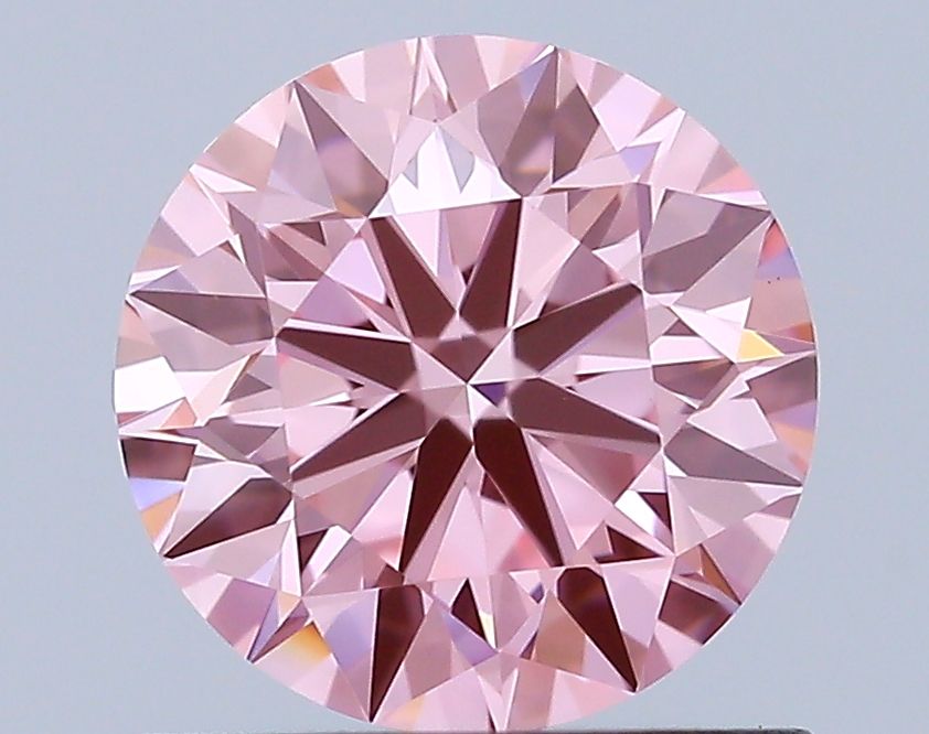 Lab-Grown ROUND Diamond - 0.92 Carat, Fancy Vivid Pink Color, VS1 Clarity | Sustainable Luxury, Dazzling Brilliance | IGI | Certified LG640454014