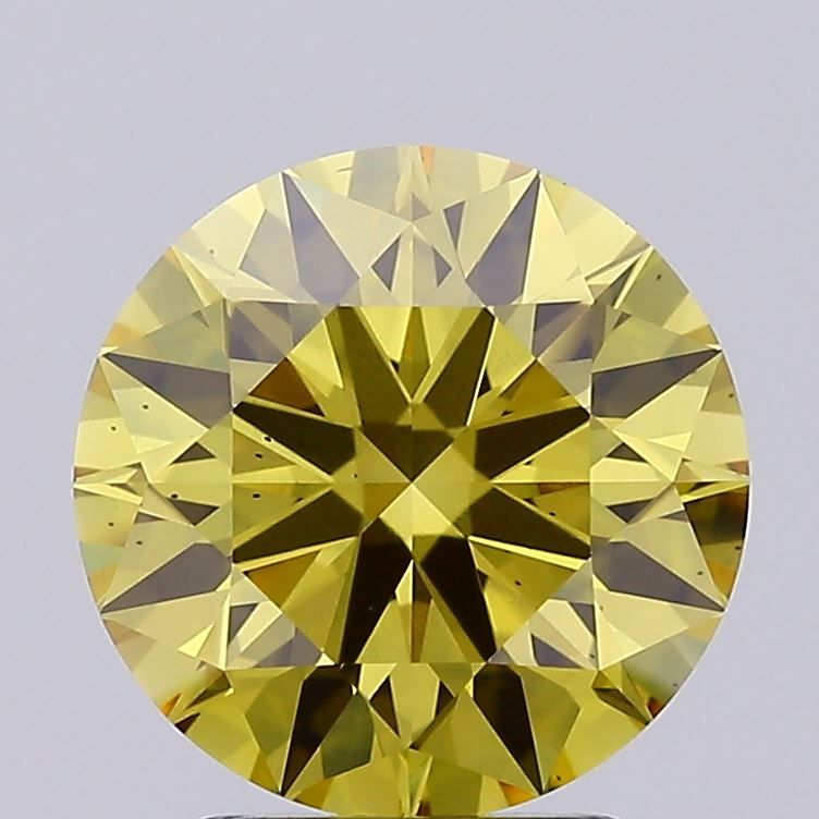 Lab-Grown ROUND Diamond - 3 Carat, Fancy Vivid Gray Yellow Color, VS2 Clarity | Sustainable Luxury, Dazzling Brilliance | IGI | Certified LG623449918