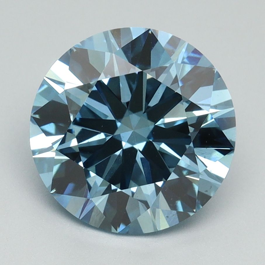 Lab-Grown ROUND Diamond - 3.01 Carat, Fancy Vivid Blue Color, VS1 Clarity | Sustainable Luxury, Dazzling Brilliance | IGI | Certified LG638454328