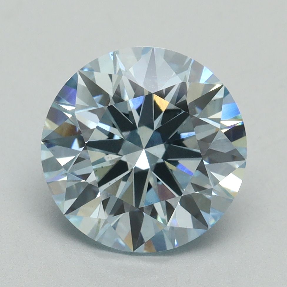 Lab-Grown ROUND Diamond - 3.02 Carat, Fancy Intense Blue Color, VS2 Clarity | Sustainable Luxury, Dazzling Brilliance | IGI | Certified LG636401504