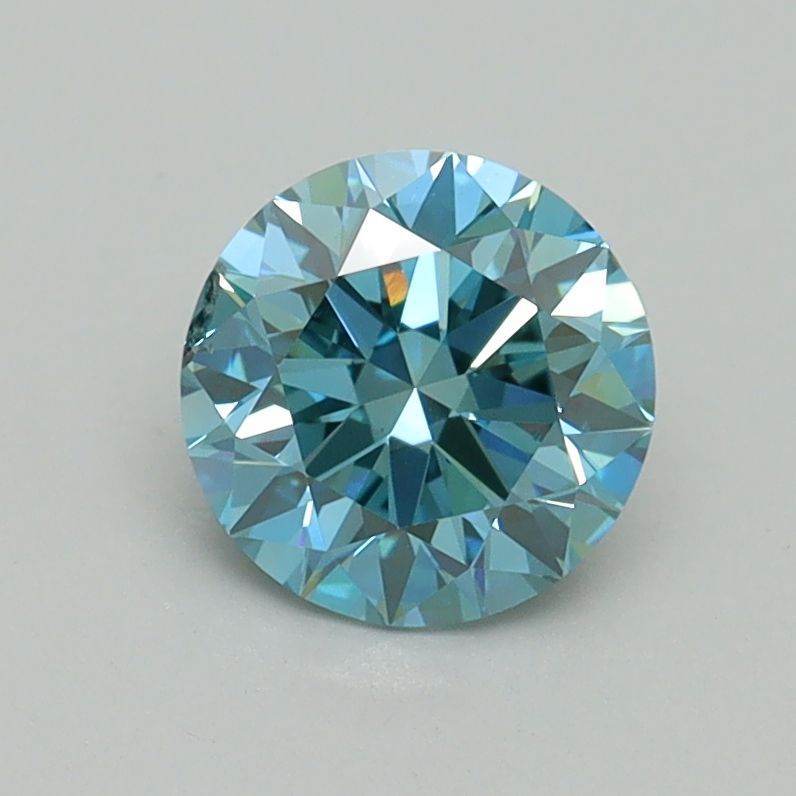 Lab-Grown ROUND Diamond - 1 Carat, Fancy Vivid Greenish Blue Color, SI1 Clarity | Sustainable Luxury, Dazzling Brilliance | IGI | Certified LG532242656