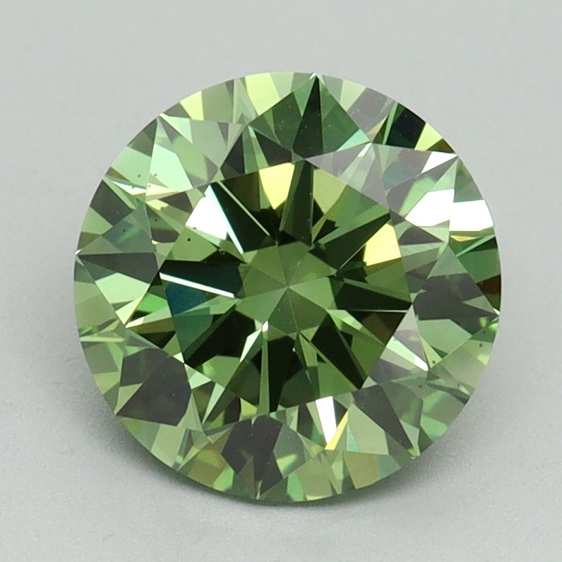 Lab-Grown ROUND Diamond - 2.02 Carat, Fancy Vivid Green Color, VS2 Clarity | Sustainable Luxury, Dazzling Brilliance | IGI | Certified LG644444511