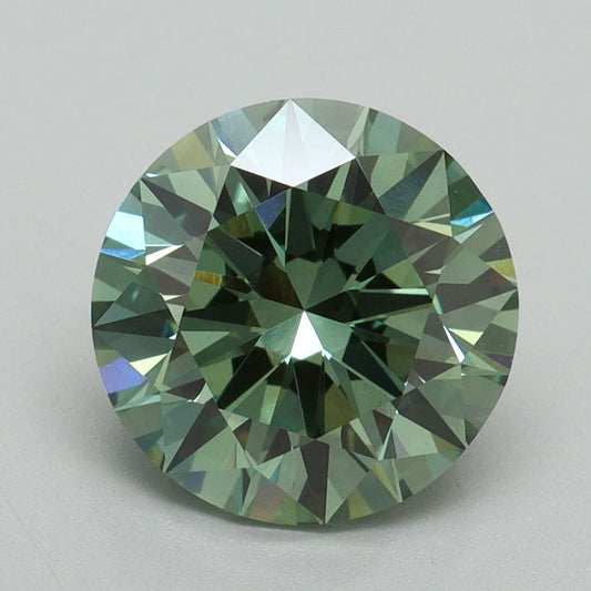 Lab-Grown ROUND Diamond - 3.07 Carat, Fancy Vivid Green Color, VS1 Clarity | Sustainable Luxury, Dazzling Brilliance | IGI | Certified LG638466290