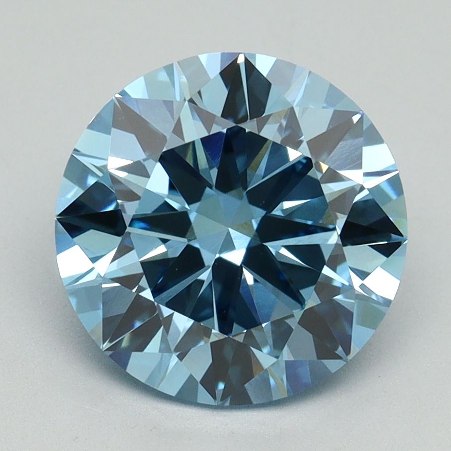 Lab-Grown ROUND Diamond - 3.02 Carat, Fancy Vivid Blue Color, VVS2 Clarity | Sustainable Luxury, Dazzling Brilliance | IGI | Certified LG645458850