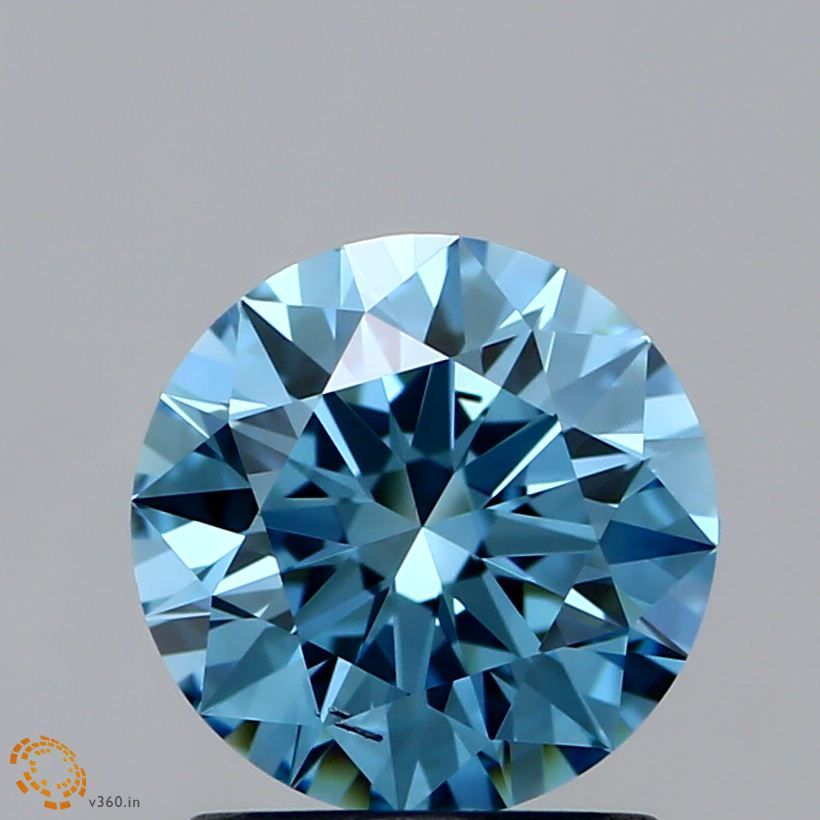 Lab-Grown ROUND Diamond - 1.15 Carat, Fancy Intense Greenish Blue Color, SI1 Clarity | Sustainable Luxury, Dazzling Brilliance | IGI | Certified LG355951520