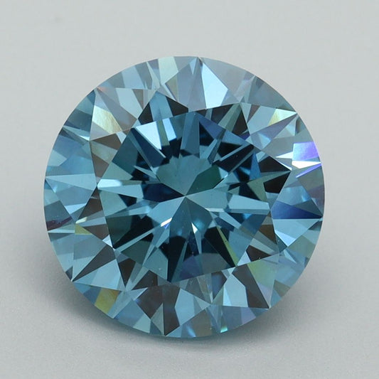 Lab-Grown ROUND Diamond - 4.04 Carat, Fancy Vivid Blue Color, VVS2 Clarity | Sustainable Luxury, Dazzling Brilliance | IGI | Certified LG638454316