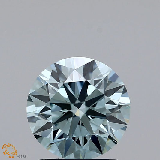 Lab-Grown ROUND Diamond - 1.33 Carat, Fancy Greenish Blue Color, VVS2 Clarity | Sustainable Luxury, Dazzling Brilliance | IGI | Certified LG371903139