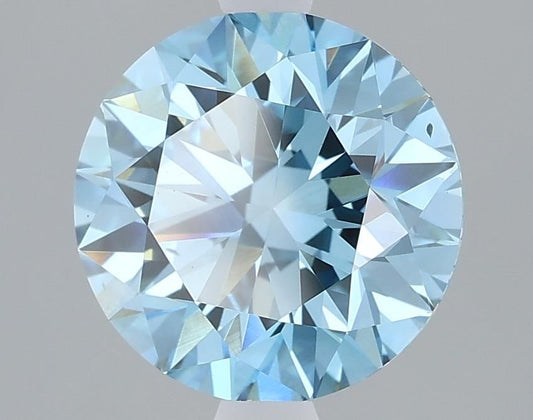 Lab-Grown ROUND Diamond - 2.05 Carat, Fancy Vivid Blue Color, VS2 Clarity | Sustainable Luxury, Dazzling Brilliance | IGI | Certified LG610317238