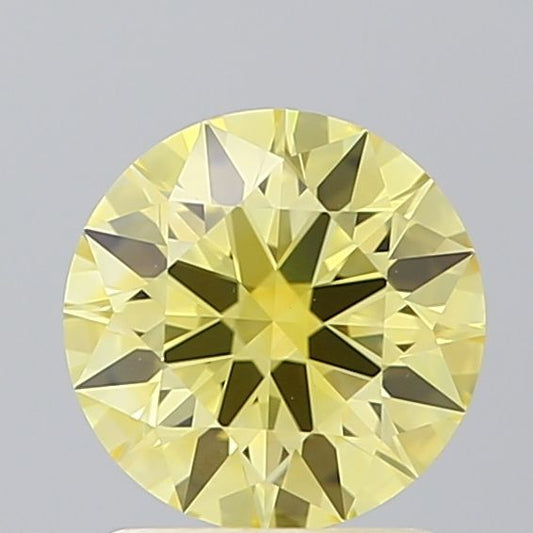 Lab-Grown ROUND Diamond - 1.3 Carat, Fancy Vivid Yellow Color, VS1 Clarity | Sustainable Luxury, Dazzling Brilliance | IGI | Certified LG614320650