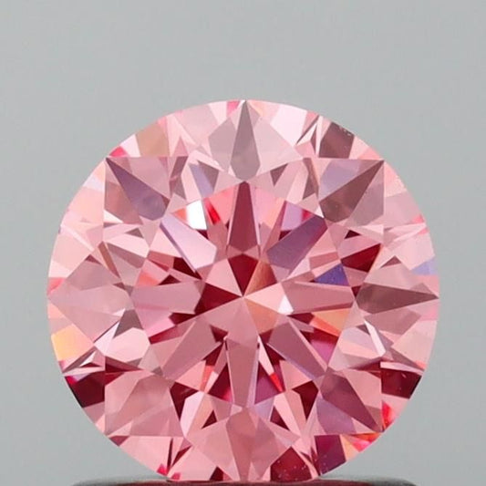 Lab-Grown ROUND Diamond - 0.91 Carat, Fancy Vivid Pink Color, VVS2 Clarity | Sustainable Luxury, Dazzling Brilliance | IGI | Certified LG642482373