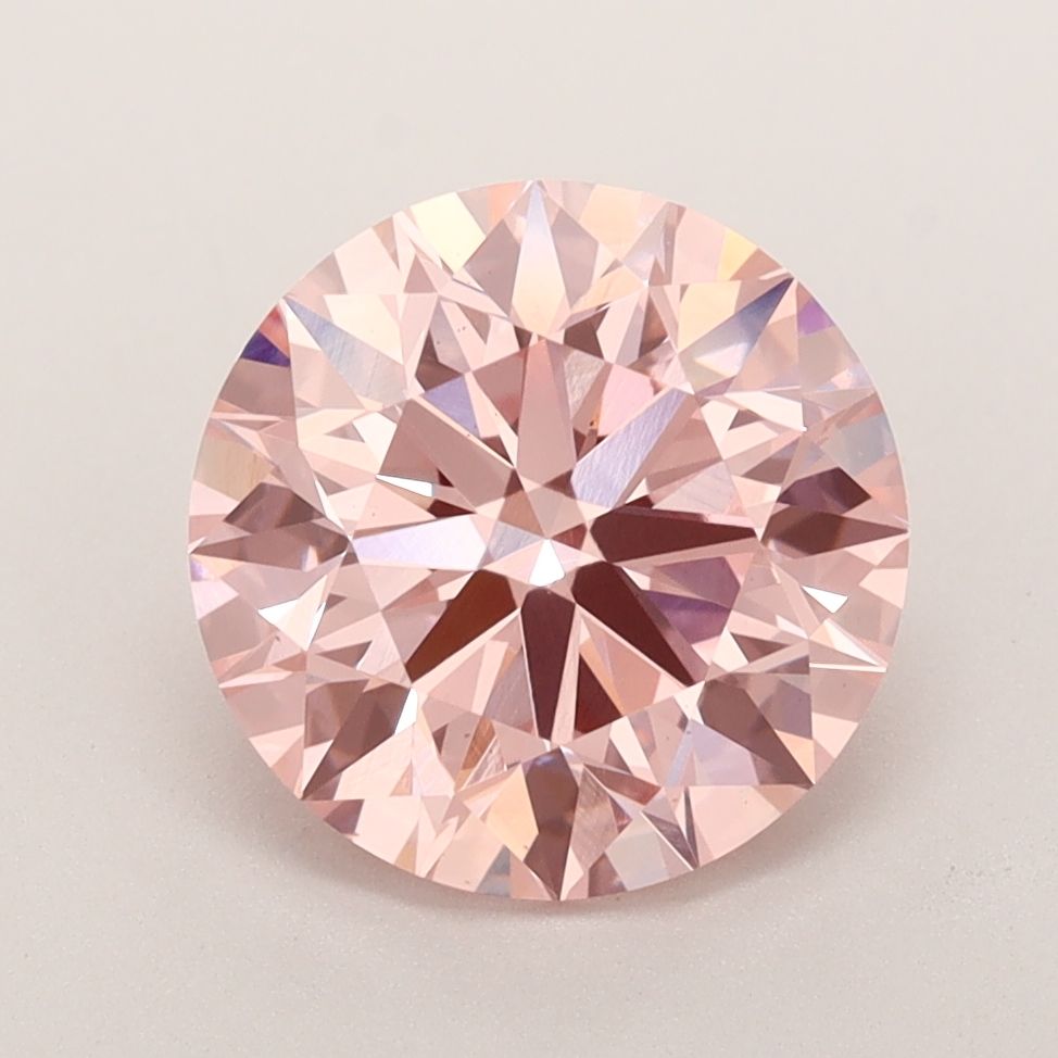 Lab-Grown ROUND Diamond - 3.16 Carat, Fancy Vivid Pink Color, VS1 Clarity | Sustainable Luxury, Dazzling Brilliance | IGI | Certified LG592364786