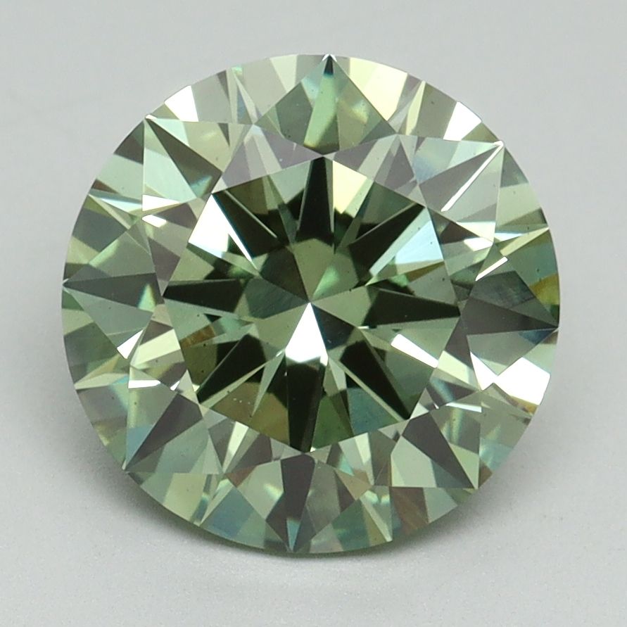 Lab-Grown ROUND Diamond - 3.07 Carat, Fancy Vivid Green Color, VS2 Clarity | Sustainable Luxury, Dazzling Brilliance | IGI | Certified LG638466306