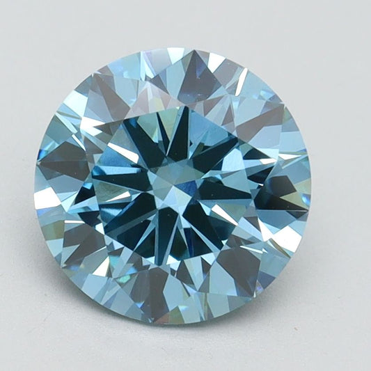 Lab-Grown ROUND Diamond - 2.27 Carat, Fancy Vivid Blue Color, VS1 Clarity | Sustainable Luxury, Dazzling Brilliance | IGI | Certified LG585335151