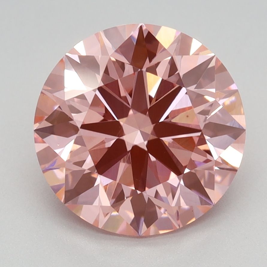 Lab-Grown ROUND Diamond - 2.4 Carat, Fancy Vivid Pink Color, VVS2 Clarity | Sustainable Luxury, Dazzling Brilliance | IGI | Certified LG584351243