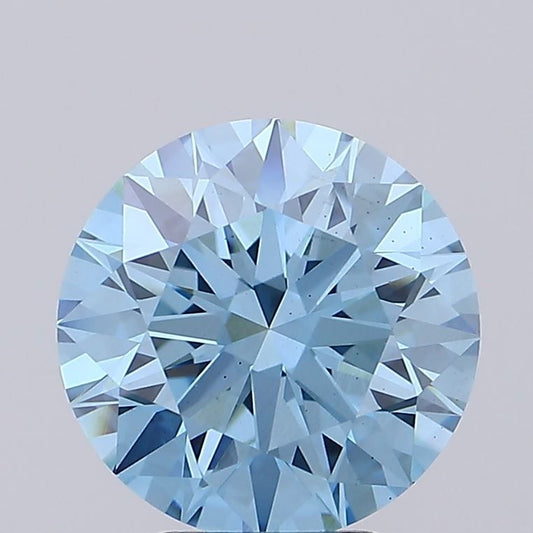 Lab-Grown ROUND Diamond - 4.07 Carat, Fancy Vivid Blue Color, VS2 Clarity | Sustainable Luxury, Dazzling Brilliance | IGI | Certified LG623483037