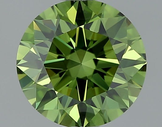 Lab-Grown ROUND Diamond - 0.88 Carat, Fancy Vivid Green Color, VVS2 Clarity | Sustainable Luxury, Dazzling Brilliance | IGI | Certified LG643447429