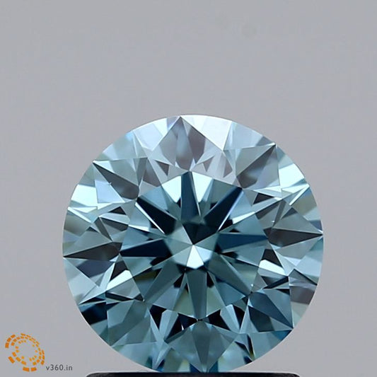 Lab-Grown ROUND Diamond - 1.17 Carat, Fancy Greenish Blue Color, VS1 Clarity | Sustainable Luxury, Dazzling Brilliance | IGI | Certified LG371903795