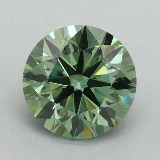 Lab-Grown ROUND Diamond - 3.08 Carat, Fancy Vivid Green Color, VS1 Clarity | Sustainable Luxury, Dazzling Brilliance | IGI | Certified LG644491368