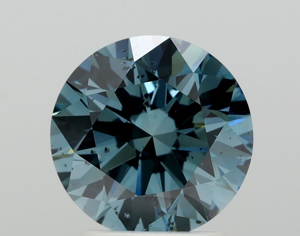 Lab-Grown ROUND Diamond - 2.14 Carat, Fancy Vivid Greenish Blue Color, SI2 Clarity | Sustainable Luxury, Dazzling Brilliance | IGI | Certified LG534241641