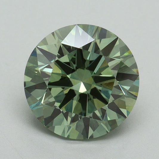 Lab-Grown ROUND Diamond - 3.13 Carat, Fancy Vivid Green Color, VVS2 Clarity | Sustainable Luxury, Dazzling Brilliance | IGI | Certified LG638466280