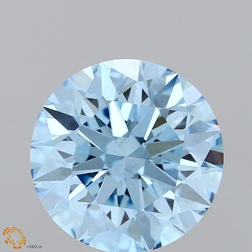 Lab-Grown ROUND Diamond - 4.05 Carat, Fancy Vivid Blue Color, VS2 Clarity | Sustainable Luxury, Dazzling Brilliance | IGI | Certified LG632489741