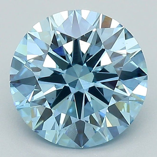 Lab-Grown ROUND Diamond - 2.01 Carat, Fancy Vivid Blue Color, VS1 Clarity | Sustainable Luxury, Dazzling Brilliance | IGI | Certified LG625412518