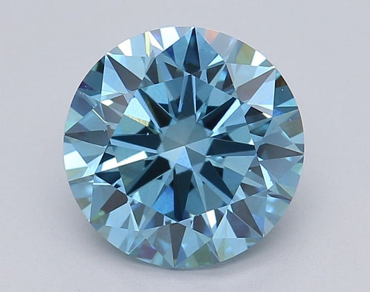 Lab-Grown ROUND Diamond - 2.46 Carat, Fancy Vivid Blue Color, VS2 Clarity | Sustainable Luxury, Dazzling Brilliance | IGI | Certified LG615361341