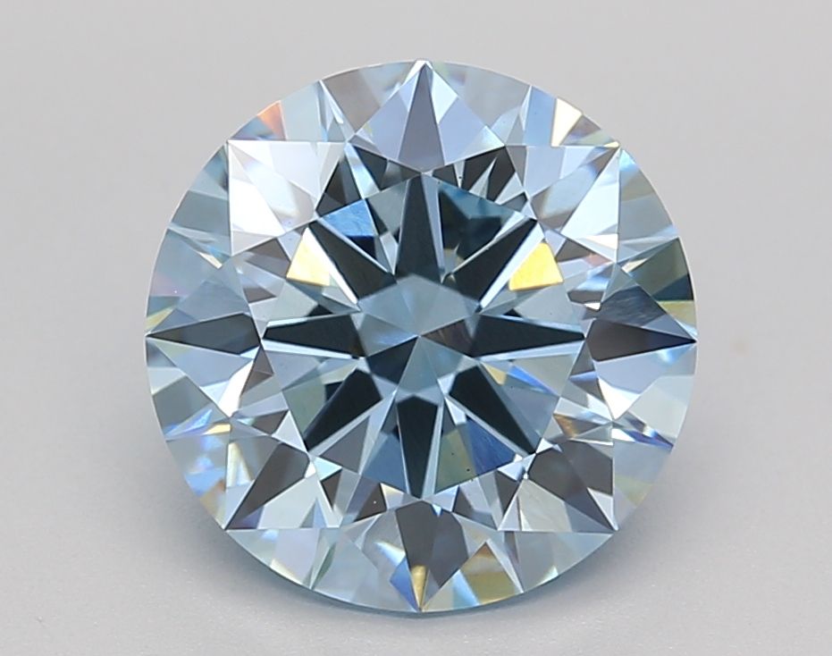 Lab-Grown ROUND Diamond - 3.04 Carat, Fancy Vivid Blue Color, VVS2 Clarity | Sustainable Luxury, Dazzling Brilliance | IGI | Certified LG649409475