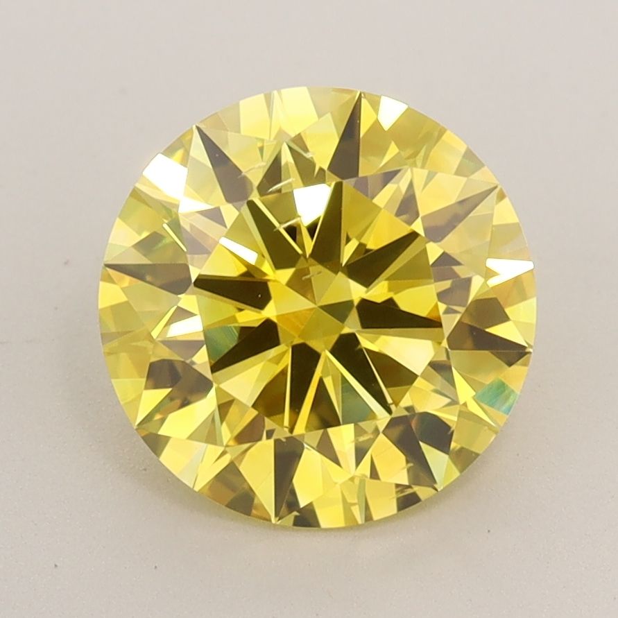 Lab-Grown ROUND Diamond - 2.08 Carat, Fancy Vivid Yellow Color, SI1 Clarity | Sustainable Luxury, Dazzling Brilliance | IGI | Certified LG588344938