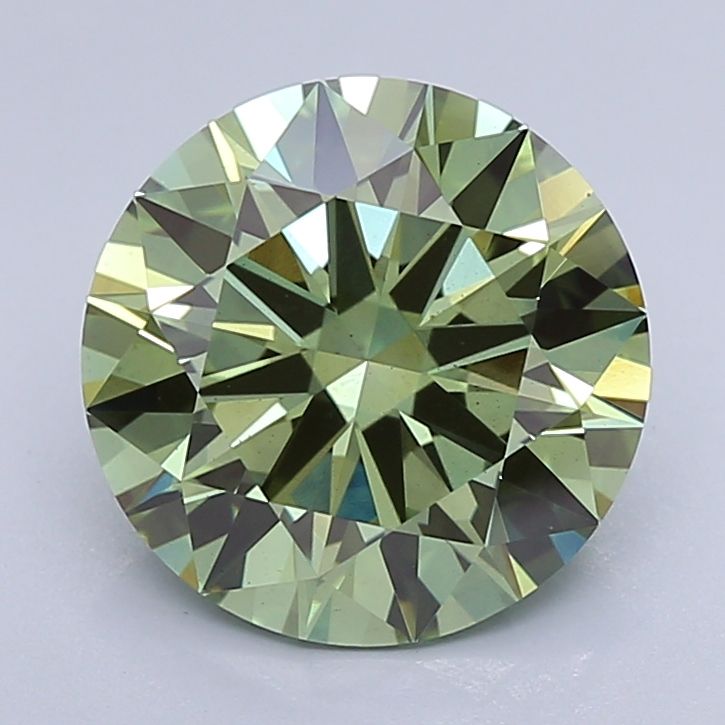 Lab-Grown ROUND Diamond - 3.11 Carat, Fancy Vivid Green Color, VS1 Clarity | Sustainable Luxury, Dazzling Brilliance | IGI | Certified LG639466693