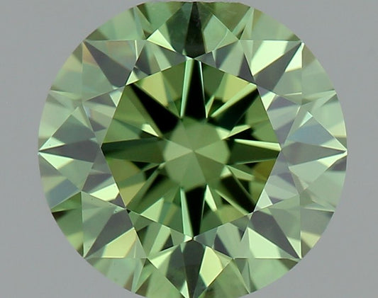 Lab-Grown ROUND Diamond - 0.8 Carat, Fancy Vivid Green Color, VVS2 Clarity | Sustainable Luxury, Dazzling Brilliance | IGI | Certified LG643447427