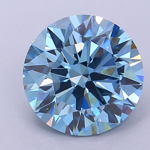 Lab-Grown ROUND Diamond - 1.67 Carat, Fancy Vivid Blue Color, VVS2 Clarity | Sustainable Luxury, Dazzling Brilliance | IGI | Certified LG637456016