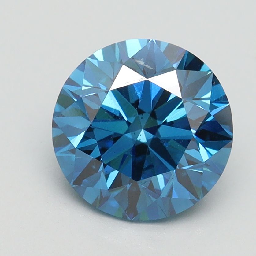 Lab-Grown ROUND Diamond - 2 Carat, Fancy Vivid Blue Color, SI1 Clarity | Sustainable Luxury, Dazzling Brilliance | IGI | Certified LG542221729