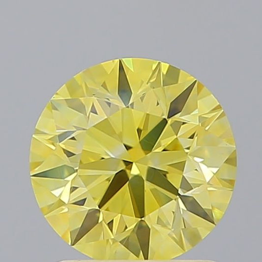 Lab-Grown ROUND Diamond - 1.25 Carat, Fancy Vivid Yellow Color, VS1 Clarity | Sustainable Luxury, Dazzling Brilliance | IGI | Certified LG600352236