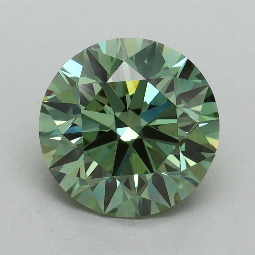 Lab-Grown ROUND Diamond - 3.02 Carat, Fancy Vivid Green Color, VS2 Clarity | Sustainable Luxury, Dazzling Brilliance | IGI | Certified LG636401544