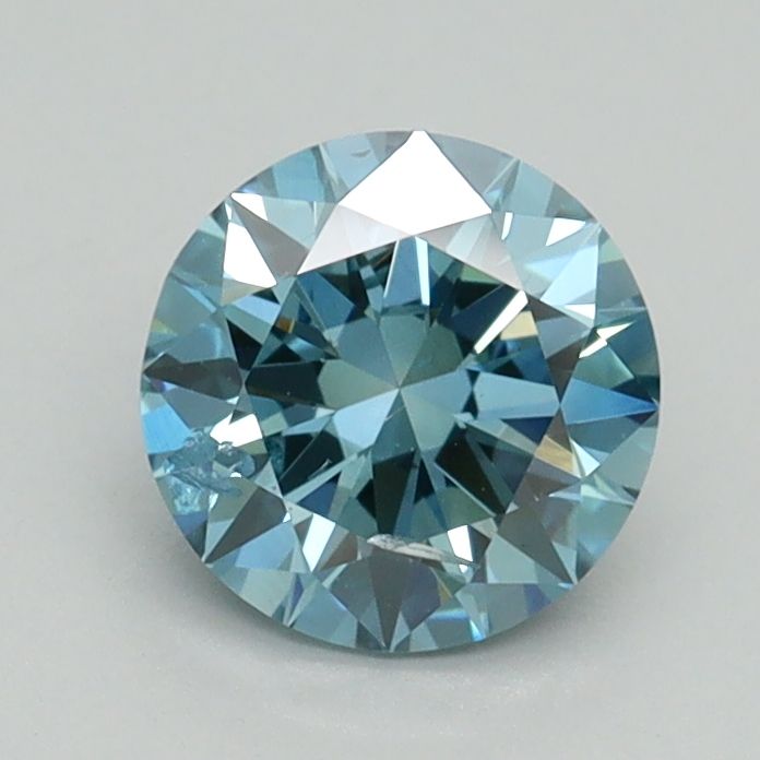 Lab-Grown ROUND Diamond - 0.97 Carat, Fancy Vivid Greenish Blue Color, SI2 Clarity | Sustainable Luxury, Dazzling Brilliance | IGI | Certified LG532244458