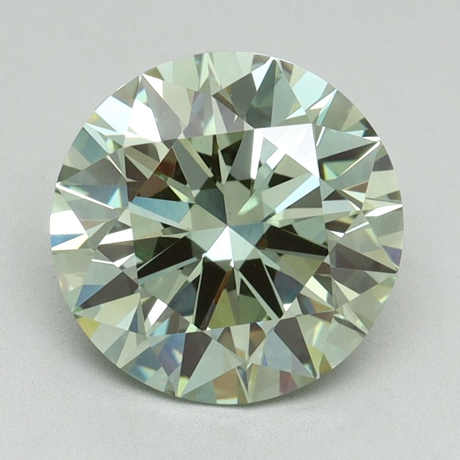 Lab-Grown ROUND Diamond - 3 Carat, Fancy Vivid Green Color, VVS2 Clarity | Sustainable Luxury, Dazzling Brilliance | IGI | Certified LG636468765