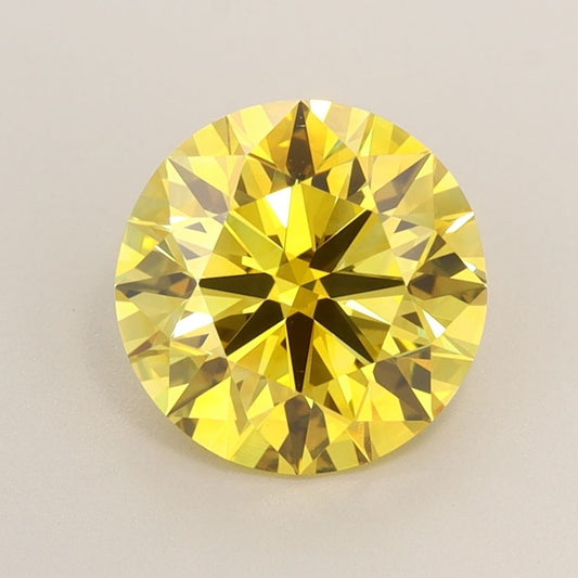 Lab-Grown ROUND Diamond - 2.15 Carat, Fancy Vivid Yellow Color, VVS2 Clarity | Sustainable Luxury, Dazzling Brilliance | IGI | Certified LG591360318