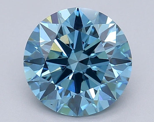 Lab-Grown ROUND Diamond - 1.49 Carat, Fancy Vivid Blue Color, VS1 Clarity | Sustainable Luxury, Dazzling Brilliance | IGI | Certified LG618485726