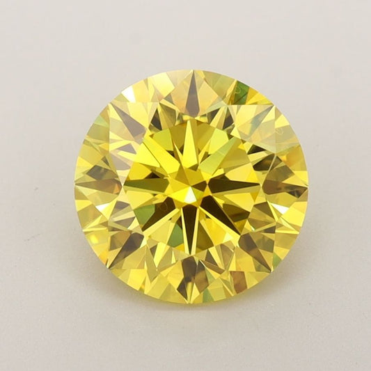 Lab-Grown ROUND Diamond - 2.01 Carat, Fancy Vivid Yellow Color, IF Clarity | Sustainable Luxury, Dazzling Brilliance | IGI | Certified LG588342142