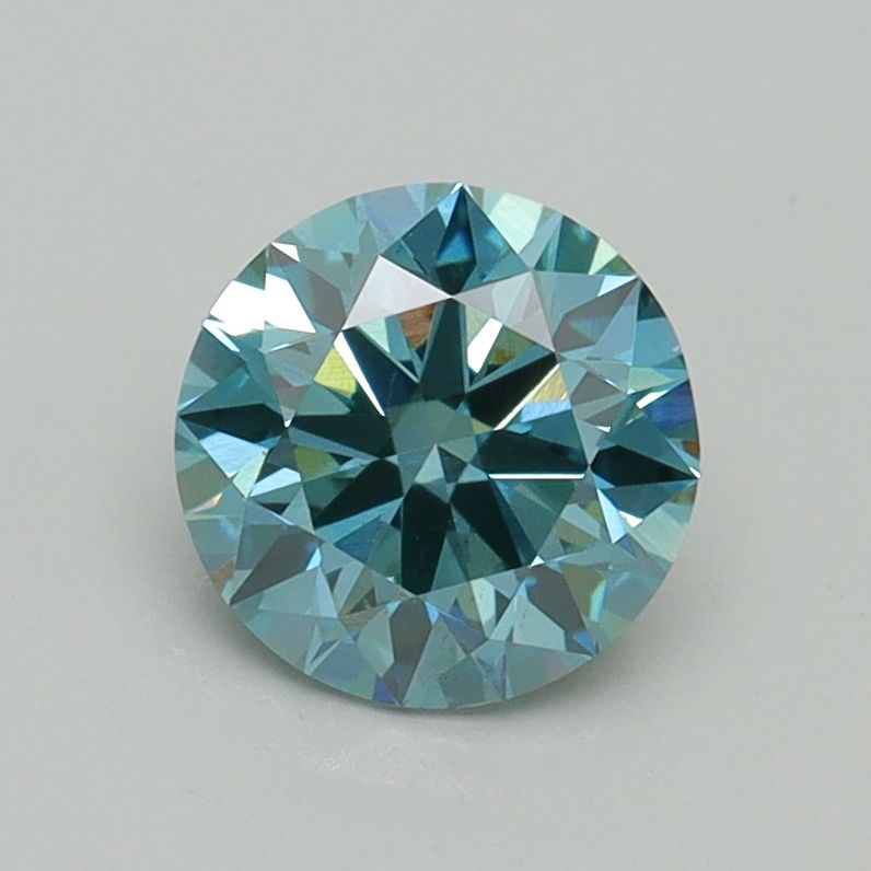 Lab-Grown ROUND Diamond - 1.01 Carat, Fancy Vivid Greenish Blue Color, VS1 Clarity | Sustainable Luxury, Dazzling Brilliance | IGI | Certified LG532243420