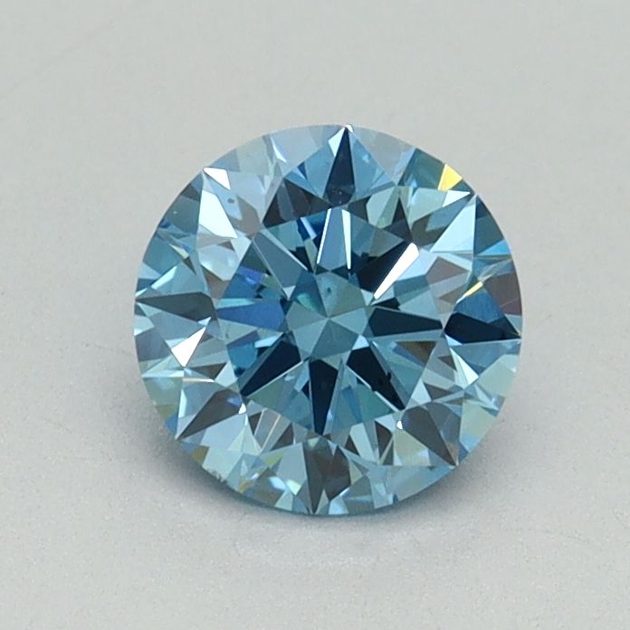 Lab-Grown ROUND Diamond - 0.72 Carat, Fancy Vivid Blue Color, VS2 Clarity | Sustainable Luxury, Dazzling Brilliance | IGI | Certified LG645453543