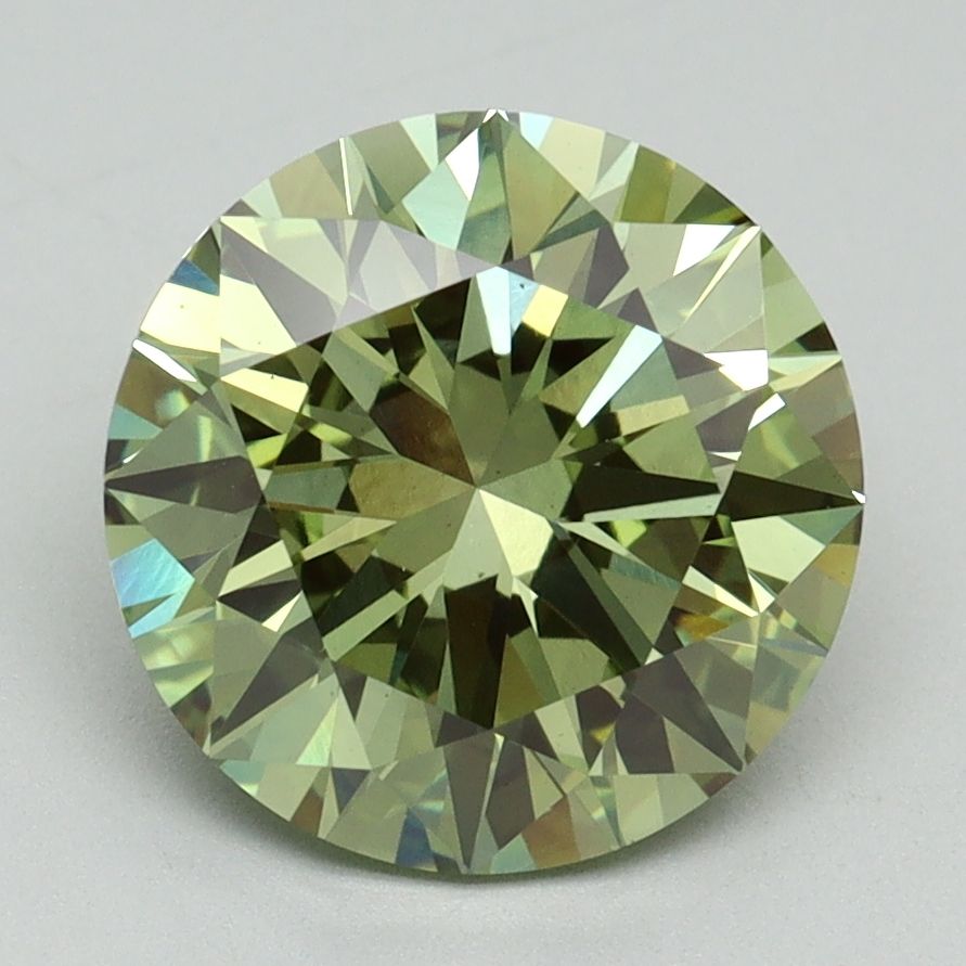 Lab-Grown ROUND Diamond - 3.04 Carat, Fancy Vivid Green Color, VS1 Clarity | Sustainable Luxury, Dazzling Brilliance | IGI | Certified LG638466270