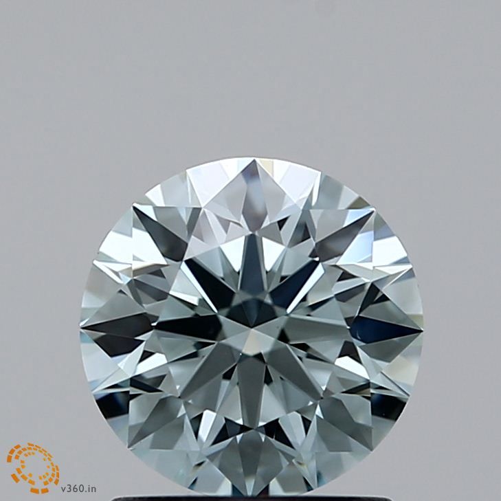 Lab-Grown ROUND Diamond - 1.12 Carat, Fancy Light Greenish Blue Color, VS1 Clarity | Sustainable Luxury, Dazzling Brilliance | IGI | Certified LG371900483