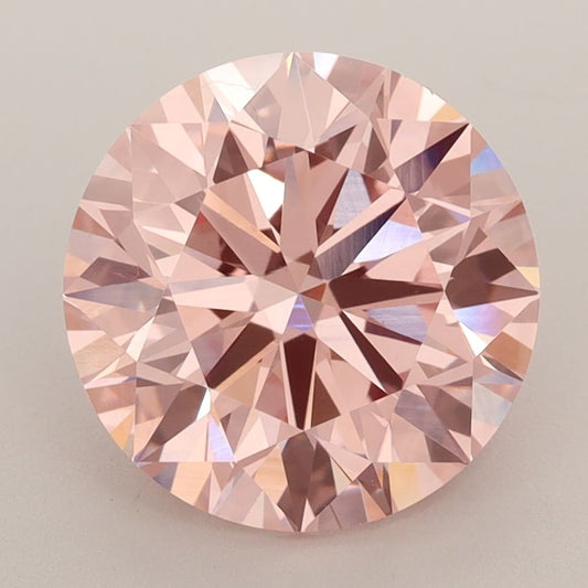 Lab-Grown ROUND Diamond - 3.39 Carat, Fancy Vivid Pink Color, VVS2 Clarity | Sustainable Luxury, Dazzling Brilliance | IGI | Certified LG584356754